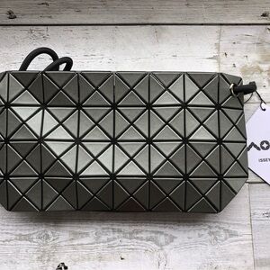 Issey Miyake Metallic Gray Geometric Crossbody Bag